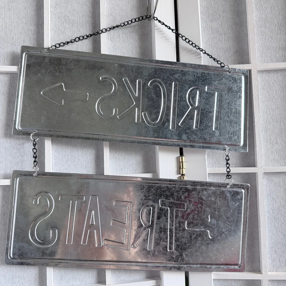 Metallic Tricks and Treats Wall Sign